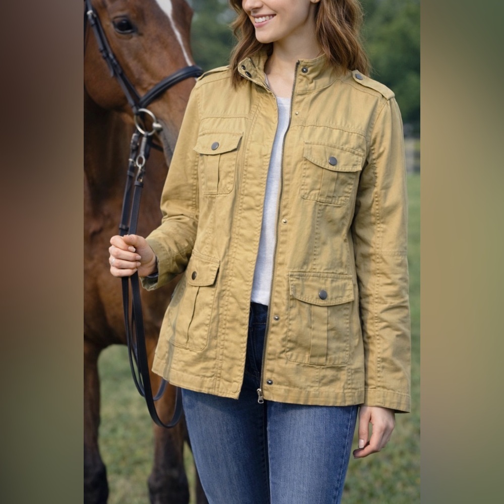 Thread + Supply Utility Jacket L Large Khaki Brown Stretch Cotton Washable